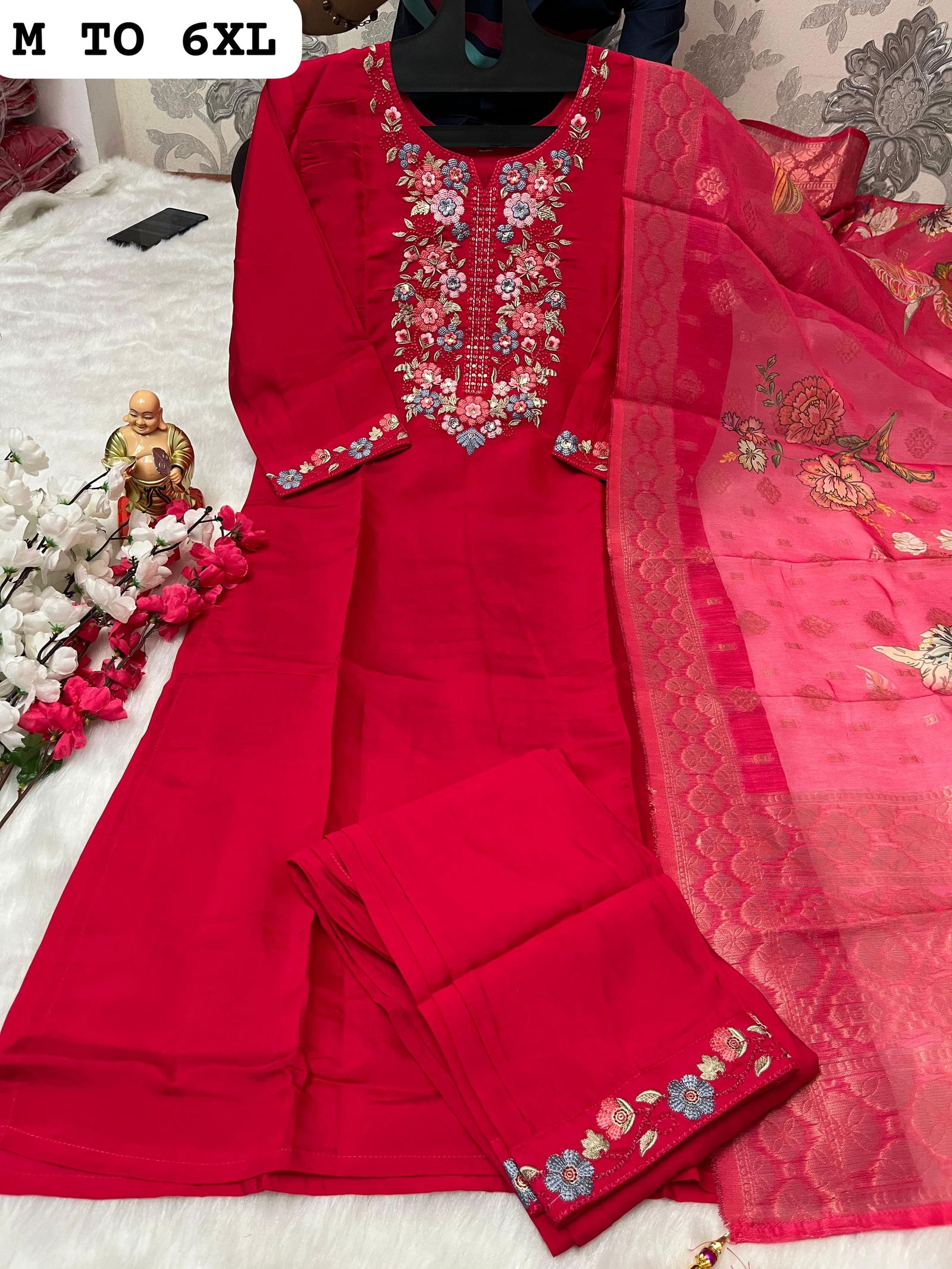 SV Pure Muslin And Viscose Designer Kurti With Bottom Dupatta Wholesale Shop In Surat
